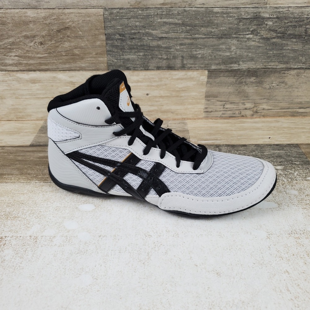 Asics Matflex 7 Mens Wrestling Shoes Sz 7 Concrete Black Mesh Lace Up Sneakers